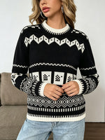 Load image into Gallery viewer, Fair Isle Geometric Jacquard Loose Pullover Sweater N6H285