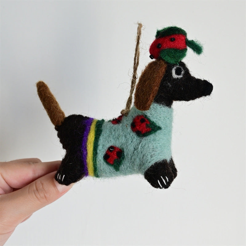 Handmade Wool Felt Bag Charm Cute Animal Ornament N6G032