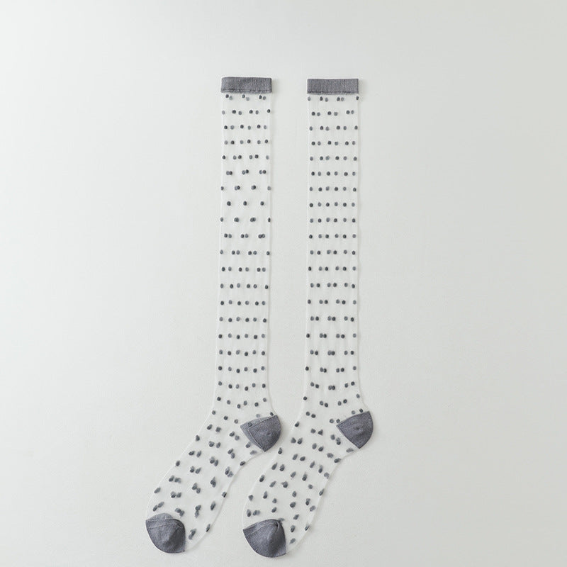 Calf Socks Women Summer Mesh Breathable School Style M5A293