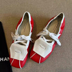 Load image into Gallery viewer, Color-Block Square Toe Mary Jane Shoes Women Flat N6G242