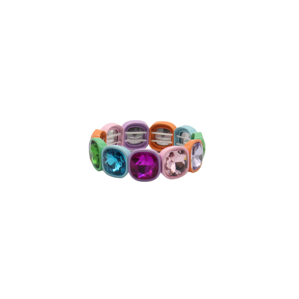 Glass Floral Handband Cuff Enamel Crystal  S5P155