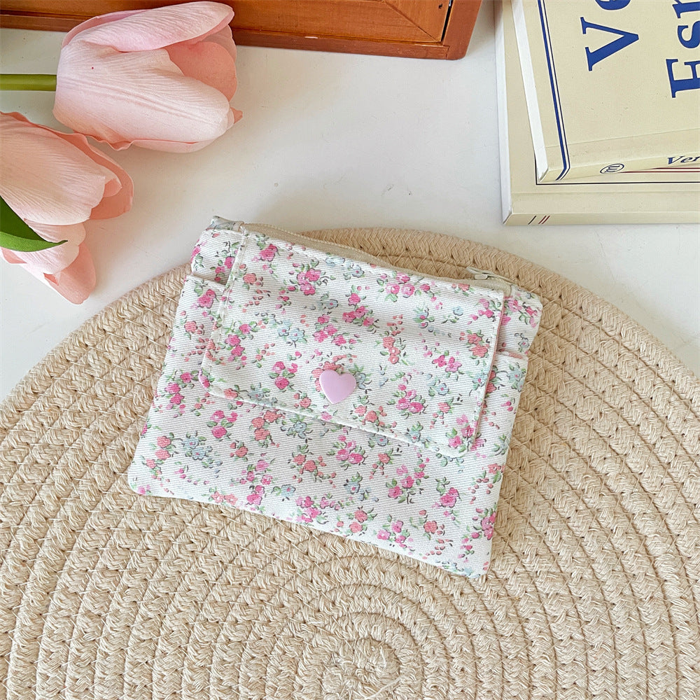 Floral Double Layer Coin Wallet Women Large Capacity S5P872