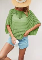 Load image into Gallery viewer, Batwing Openwork Knit Top Oversized Ultra Light N5Z384
