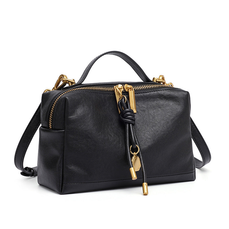 Women's Genuine Leather Pillow Crossbody Handbag N6J169