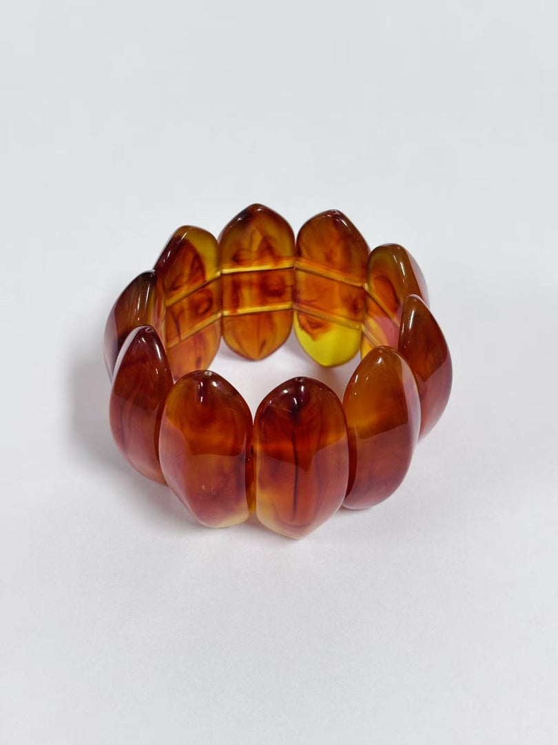 Elastic Resin Cuff Oval Acrylic Polymer Adjustable S5P069