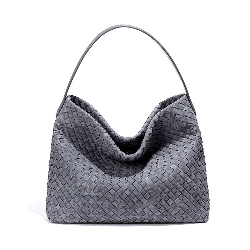 Handwoven Suede Tote Shoulder Bag N6J103