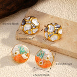 Load image into Gallery viewer, Impressionist Earrings Steel 18K Gold Plated Textured S5P095