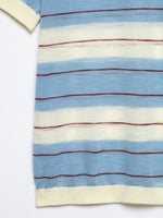 Load image into Gallery viewer, Simple Striped Knit Polo Shirt Short Sleeve Women N6G160