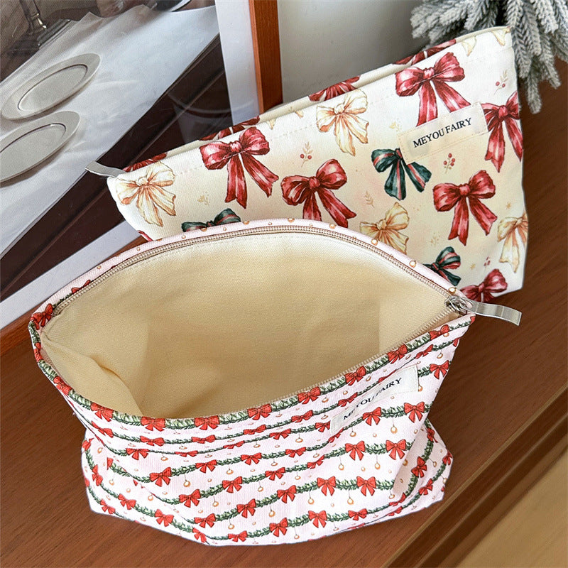 Womens Christmas Print Polyester Cosmetic Bag N6K107