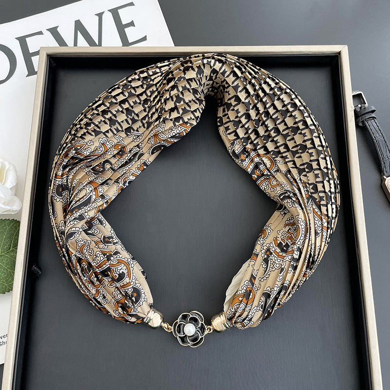 Women's Polyester Printed Scarf Necklace N6J109