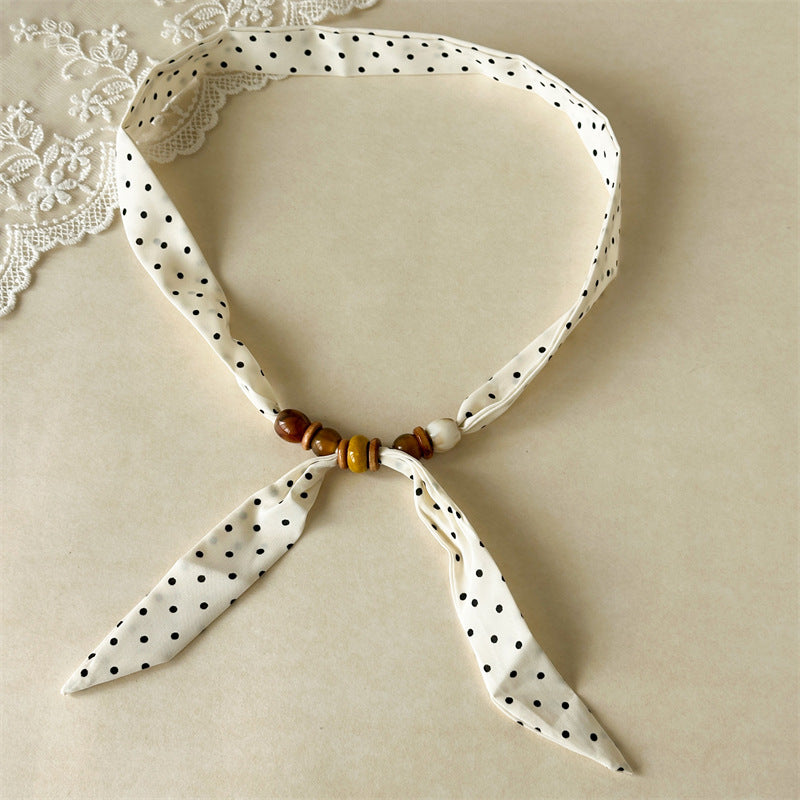 Retro Paisley Beaded Scarf Choker Necklace Women N6D006