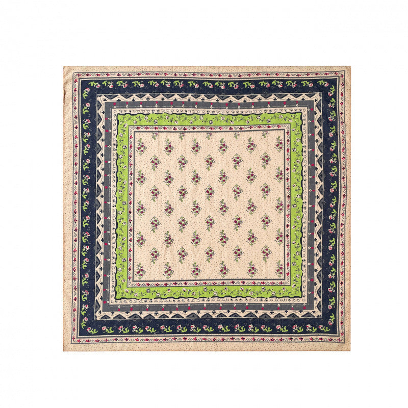 Vintage Floral Cotton Square Scarf 65cm Women N6H117