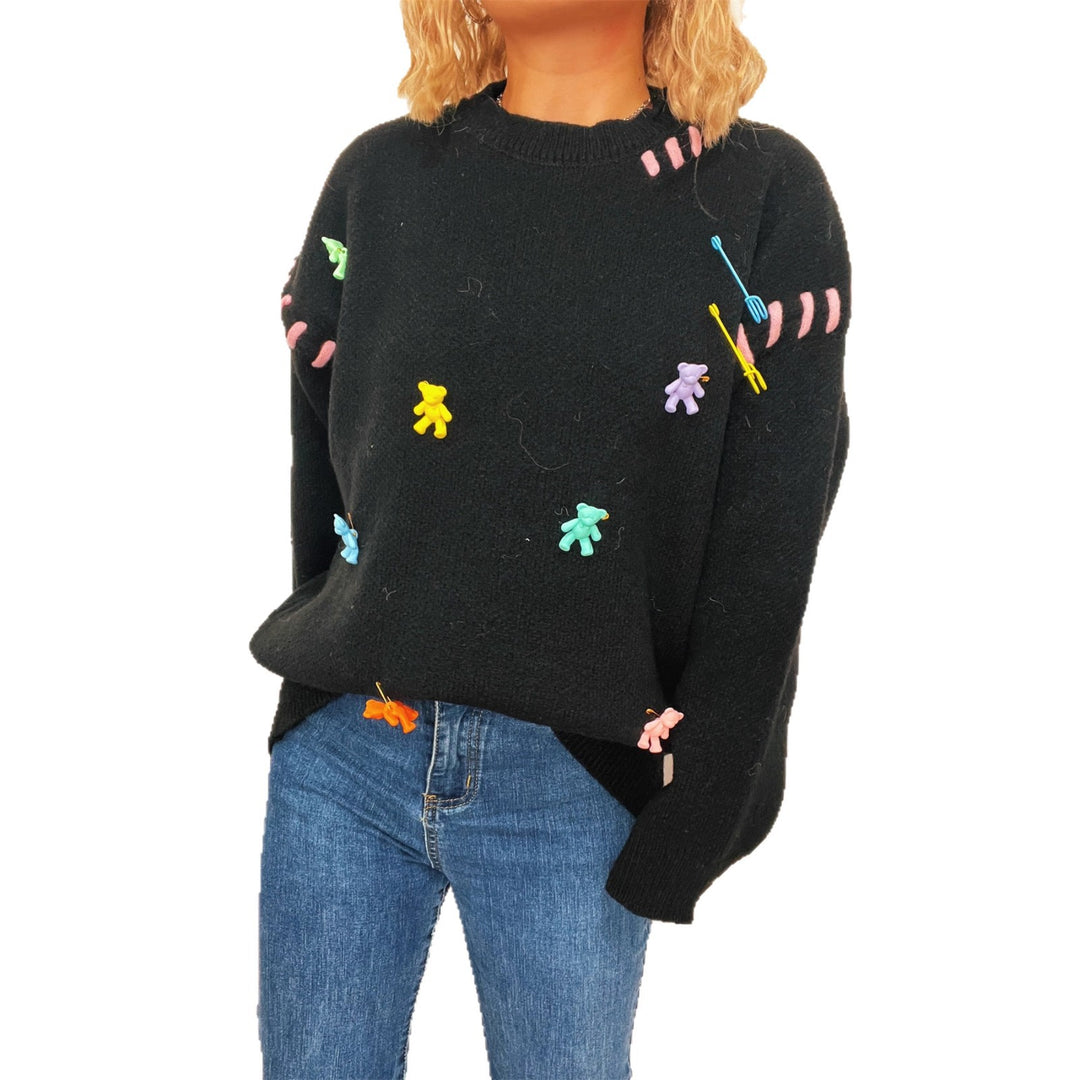 Bear Lace Crew Sweater Mid Heavy N5Z904