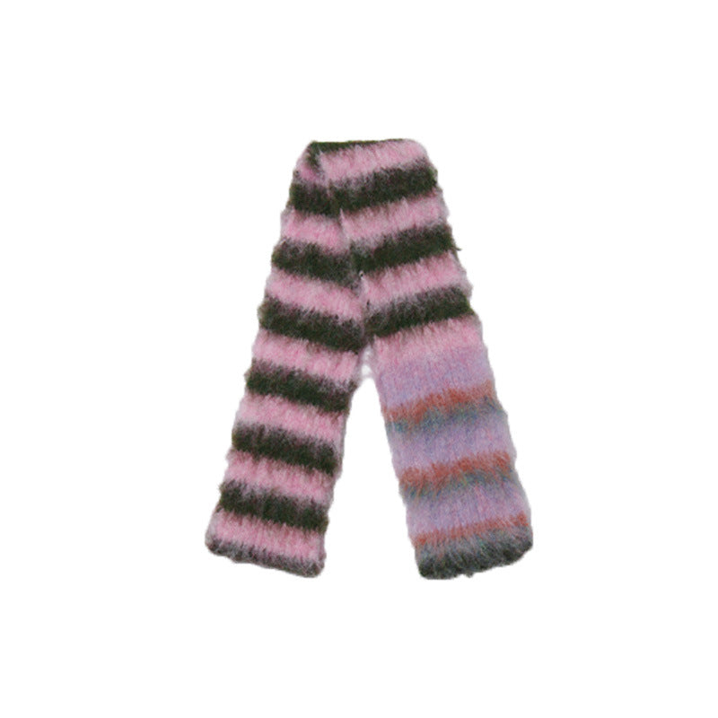 Contrast Stripe Narrow Knit Scarf  M5A093