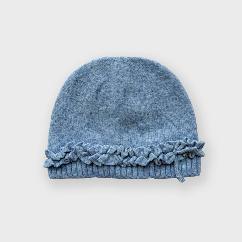 Pleated Blend Beanie Bow Accent  M5A088
