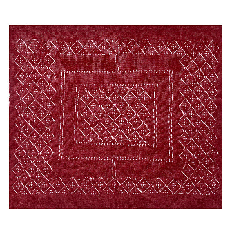 Hollow Knit Shawl Square Scarf Women Lightweight N6H249