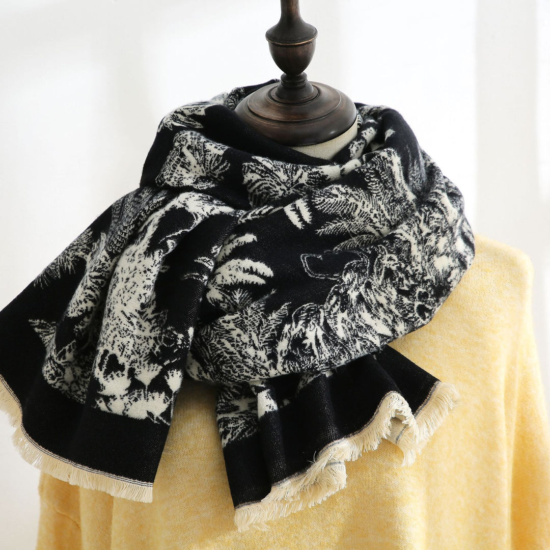 Double Sided Printed Faux Cashmere Wrap  M5A227