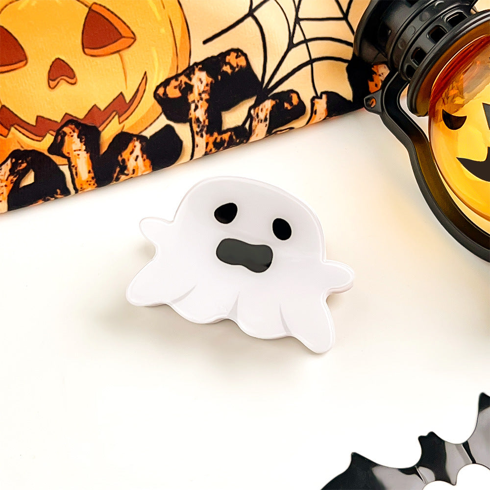 Halloween Ghost Pumpkin Acrylic Claw Clip S5P539