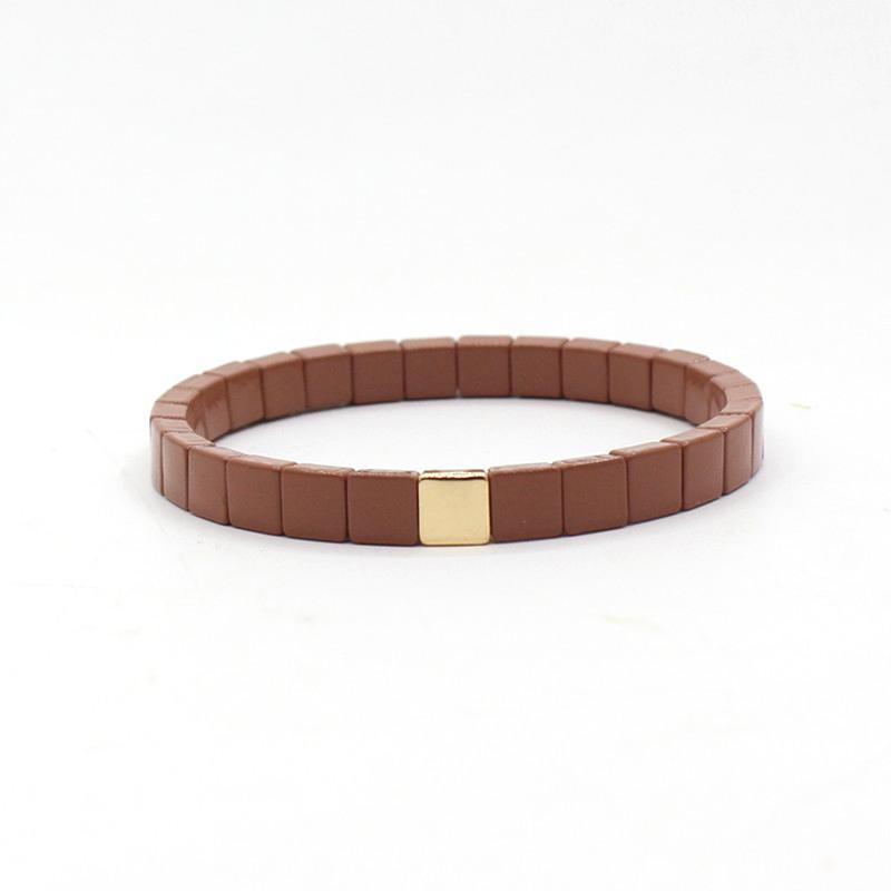 Bohemian Tile Bracelet Steel Enameled Plated S5P144