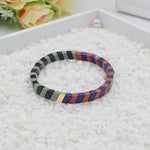 Load image into Gallery viewer, Geometric Links Cuff Enamel Steel Elastic Adjustable S5P143