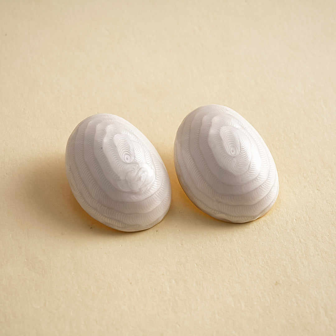 Womens Vintage Marbled Oval Alloy Stud Earrings N6K156