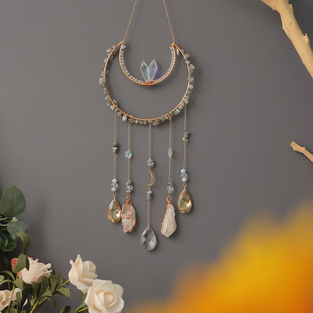 Natural Crystal Dream Catcher Sun Catcher Wind Chime N6F300