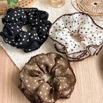 Load image into Gallery viewer, 4-Layer Dotted Lace Organza Scrunchie Gentle Hair Tie N6H200