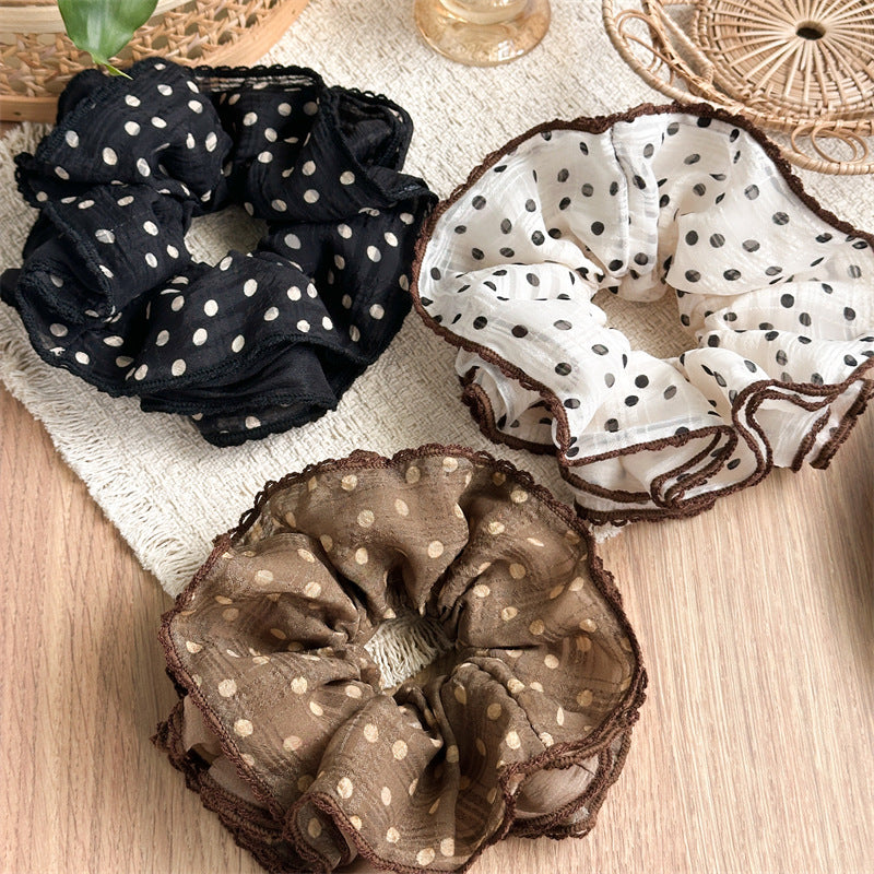4-Layer Dotted Lace Organza Scrunchie Gentle Hair Tie N6H200