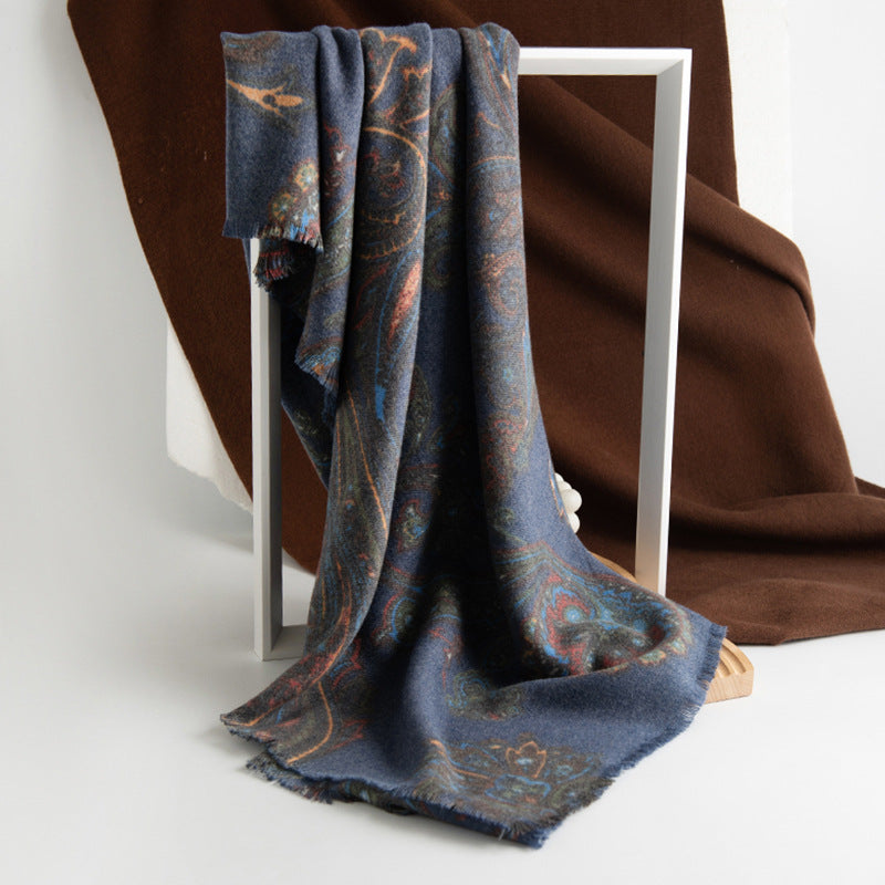 Paisley Print Faux Cashmere Wrap  M5A169