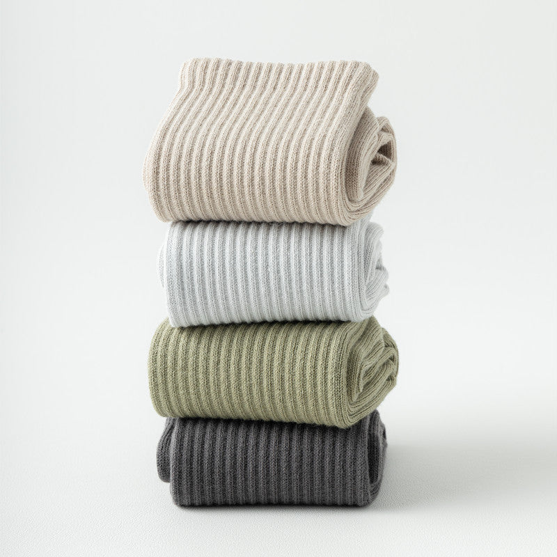 Solid Cotton Anti-Slip Yoga Socks Women Mid-Calf N6H003