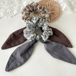 Load image into Gallery viewer, Vintage Plaid Big Bow Scrunchie Hair Tie Women N6H196