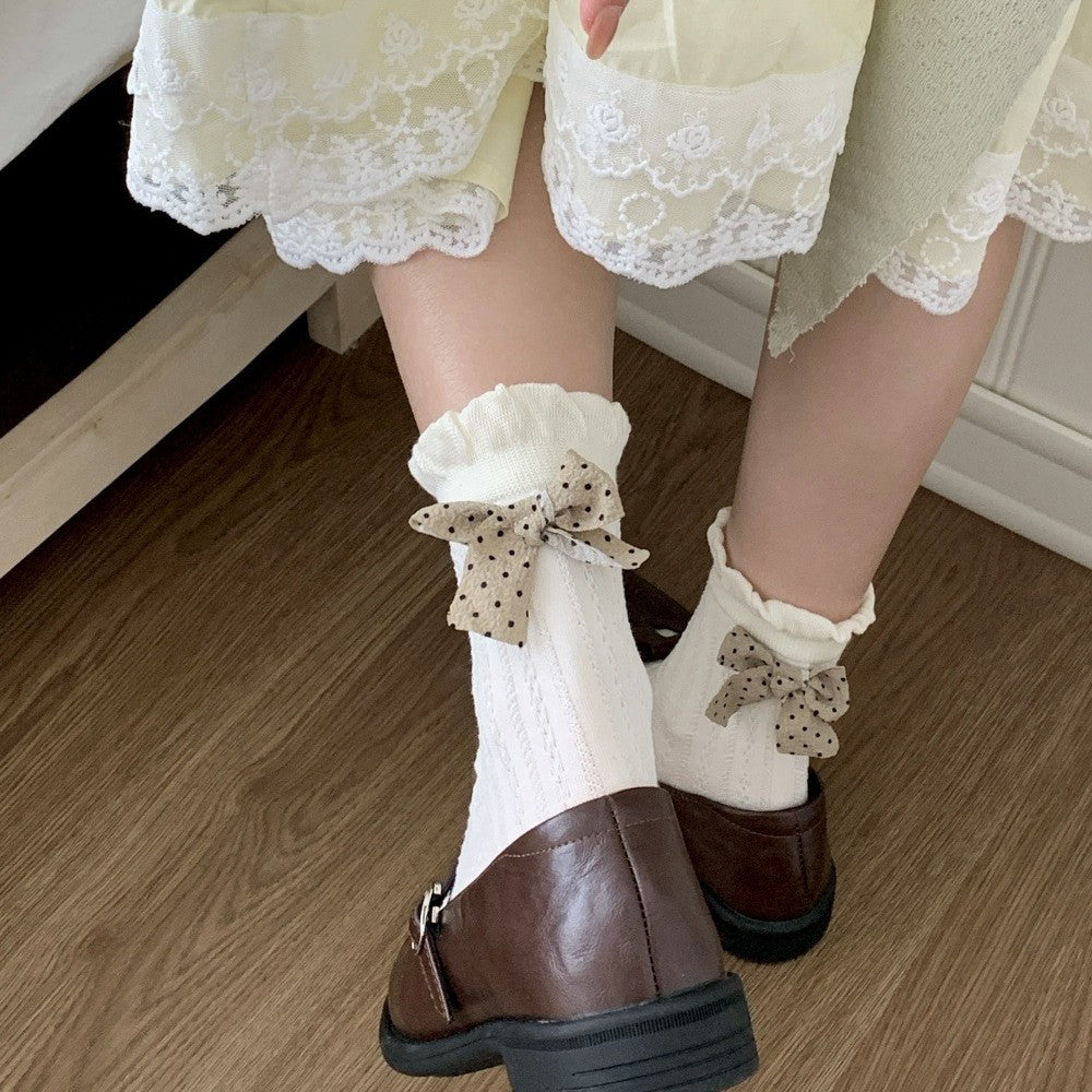 Bow Accent Australian Cotton Stackable Socks M5A048