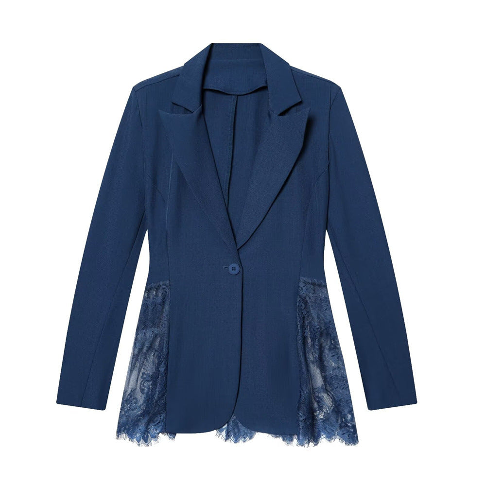 Lace Trim Slim Fit Blazer Women N6C118