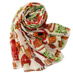 Load image into Gallery viewer, Animal Print Batik Fringe Shawl  M5A247