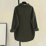 Load image into Gallery viewer, CordBlend Relax Shirt MidHeavy Olive Khaki N5A155
