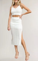 Load image into Gallery viewer, Cropped Tank Slit Maxi Set Diamond Quilt Lightweight N5Z383
