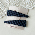 Load image into Gallery viewer, Plaid Fabric Triangle Hair Clips Women S5P759