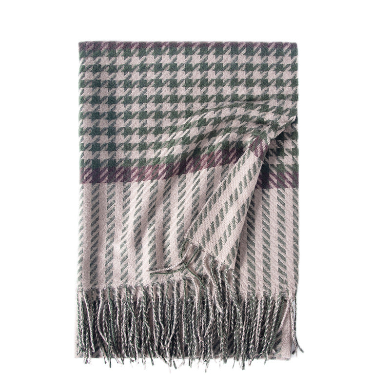 Houndstooth Faux Cashmere Wrap  M5A231