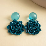 Load image into Gallery viewer, Womens Marbled Floral Resin Stud Earrings N6K173