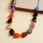 Load image into Gallery viewer, Womens Vintage Marbled Irregular Acrylic Necklace N6K184