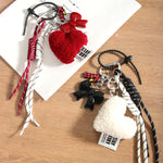 Load image into Gallery viewer, Simple Heart Bow Woven Rope Bag Charm Keychain S5P926