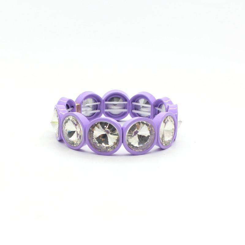 Enamel Flower Bangle Color Crystal Glass Stove S5P031