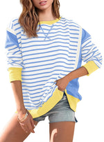Load image into Gallery viewer, Contrast Stripe Round Sweater Mid Weight Options N5A200
