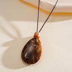 Load image into Gallery viewer, Leather Cord Ombré Resin Geometric Drop Necklace N6H141