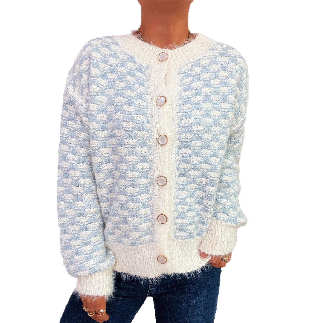Check Block Round Cardigan Ultra Heavy Options N5Z902