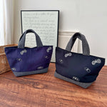 Load image into Gallery viewer, Handmade Butterfly Embroidery Canvas Tote Bag N6F120