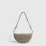 Load image into Gallery viewer, Polka Dot Zippered Shoulder Bag with Rivet Accents  S5P470