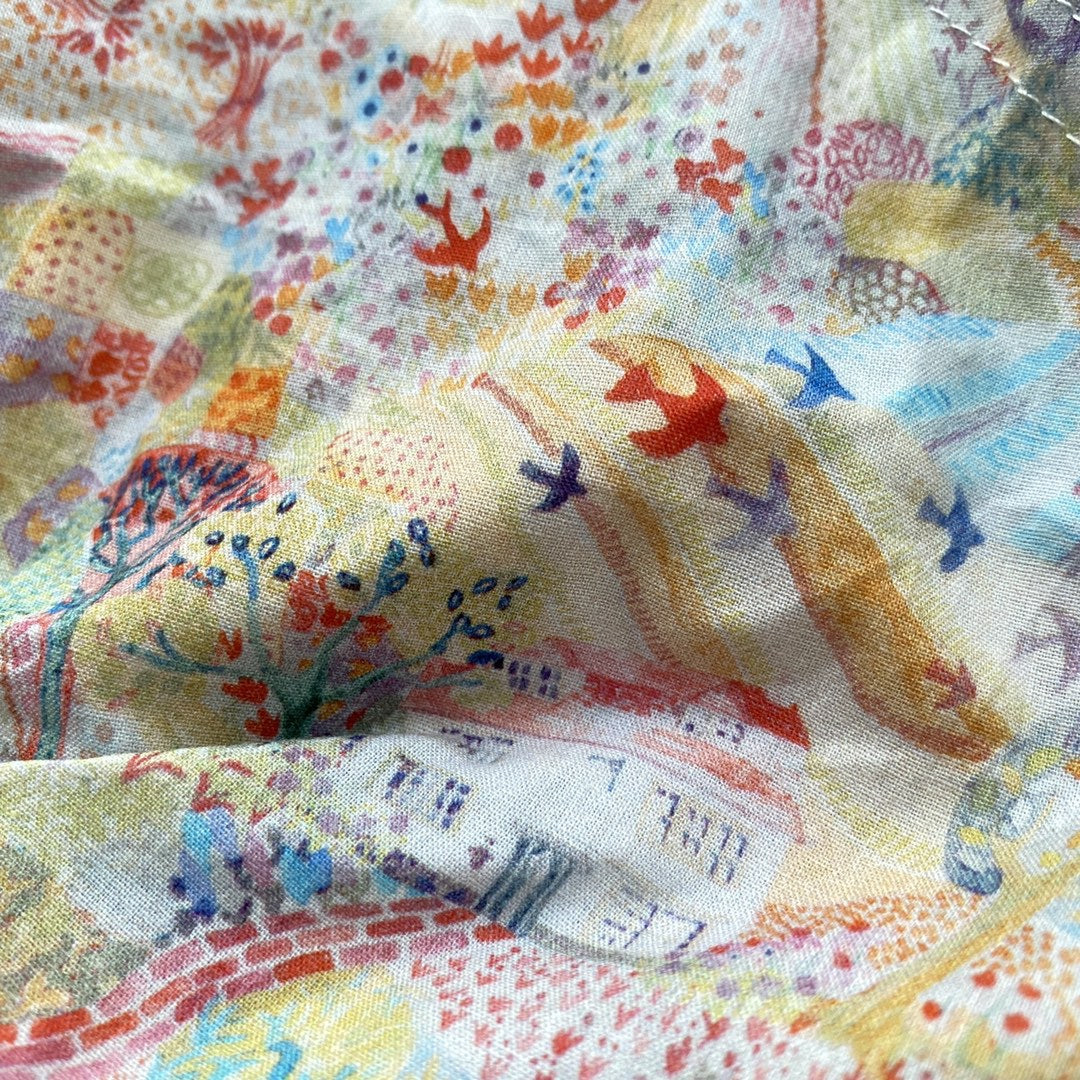 Patchwork Floral Scrunchie Linen Boho Hair Tie N6F141