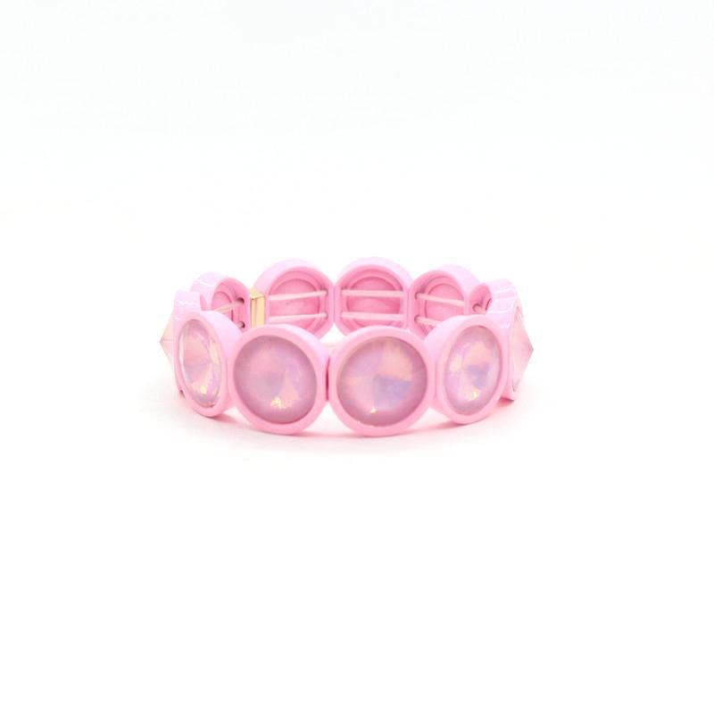 Enamel Flower Bangle Color Crystal Glass Stove S5P031