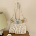 Load image into Gallery viewer, Starfish Shell Knit Tote Beach Bag Large Capacity N6C053